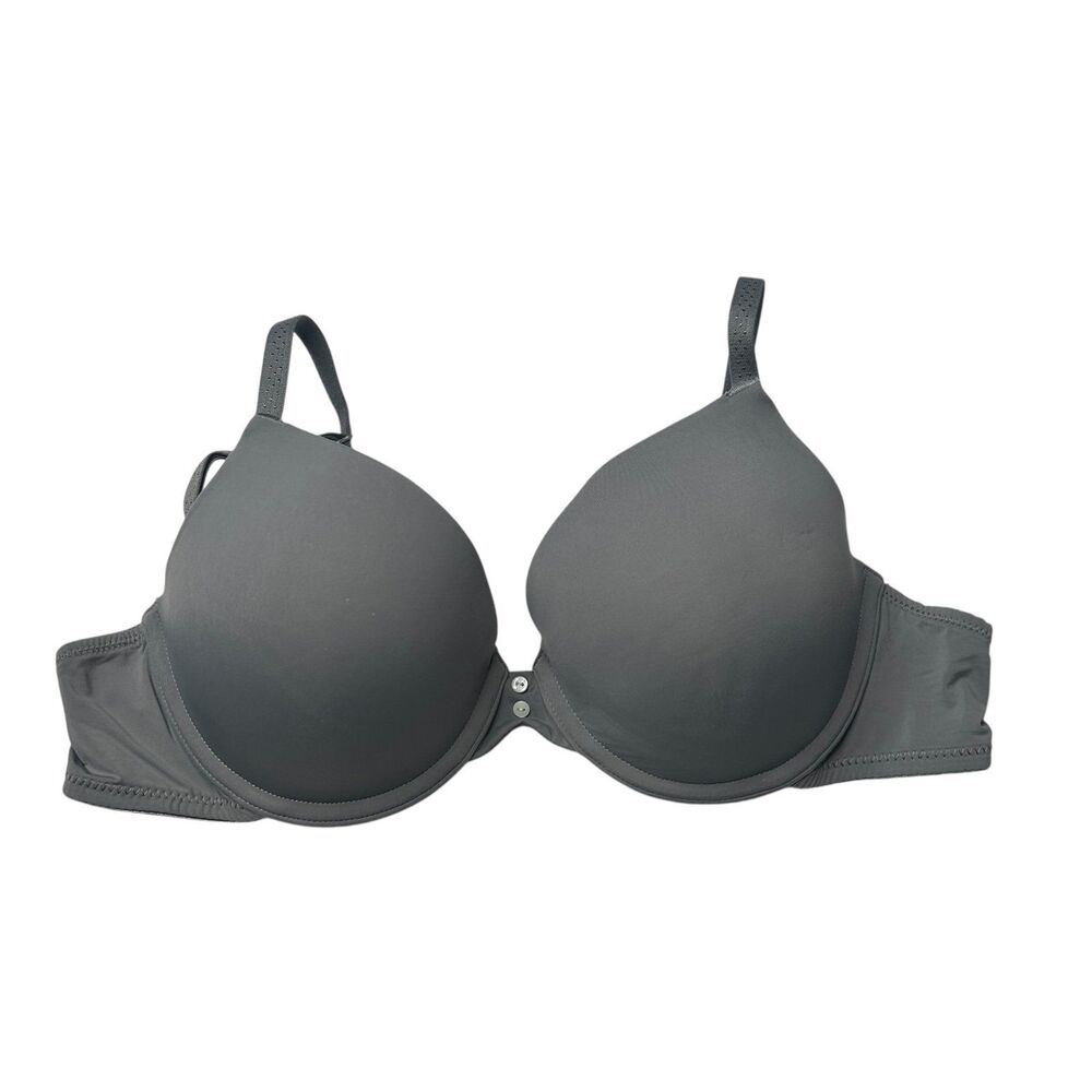 Aerie Grey Lined Bra 34C Lace detail 2 buttons